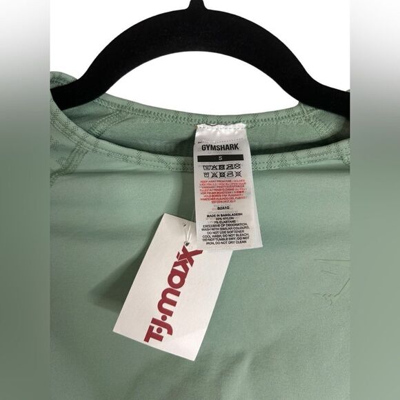 Gymshark Sage Green Vision Activewear Long Sleeve Crop Top Women’s Sz Small NWT - Picture 4 of 8